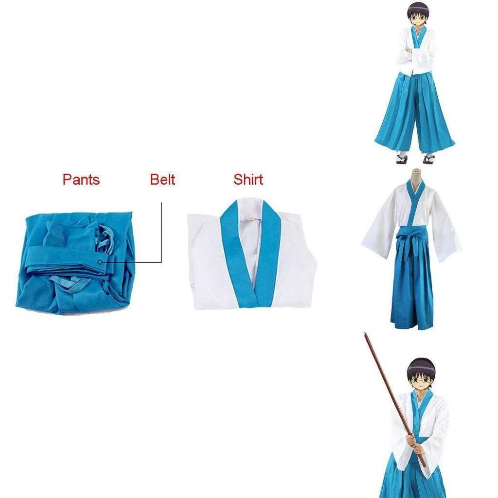 Breathable And Durable Shinpachi Shimura Cosplay Costume Kimono For Gintama Fans