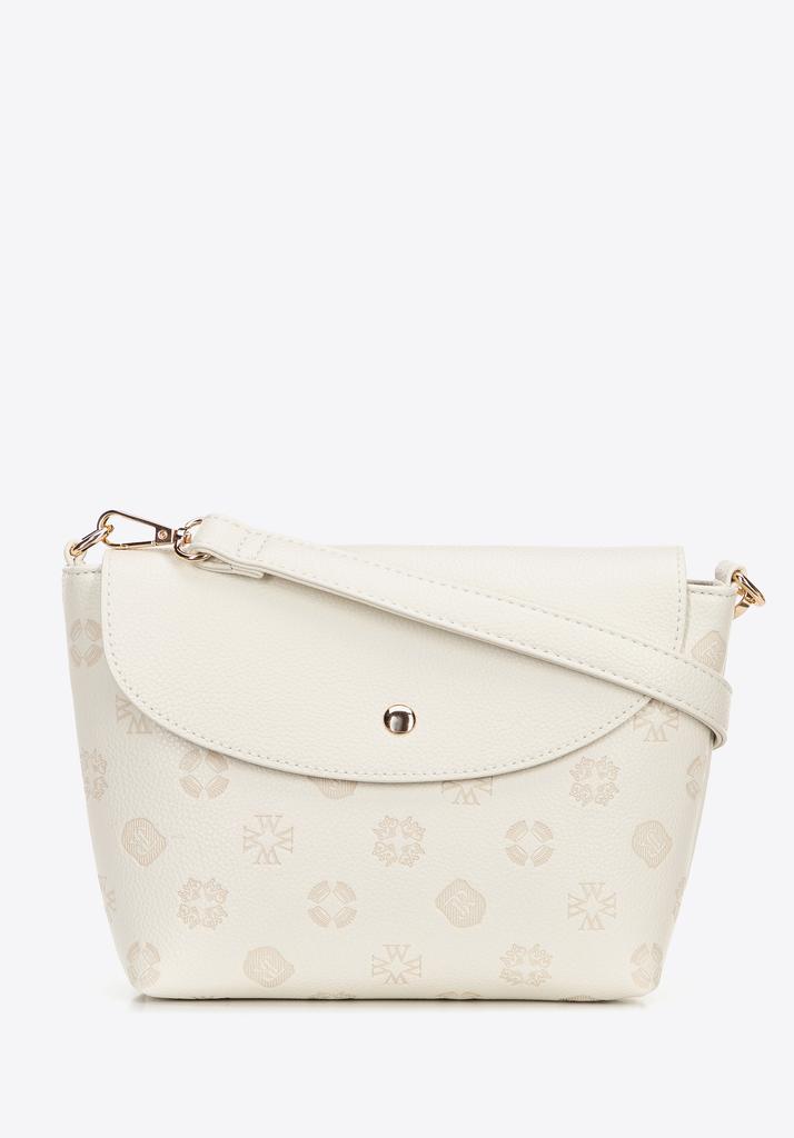 Wittchen Women's Eco-Leather Suitcase With Embossed Signature, Cream, Cream, Eco-Leather