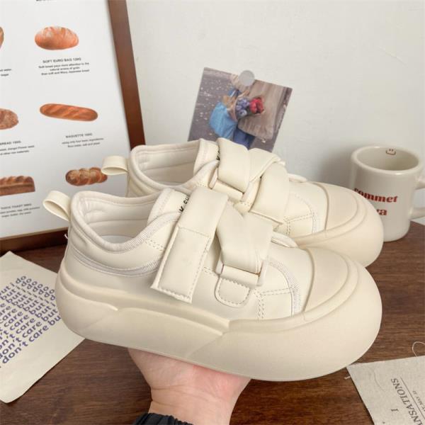 Korean Shoes Clogs Platform Casual Female Sneakers 2024 Creepers Small Summer New Hook & Loop Leisure Small White Shoes Clogs Pl