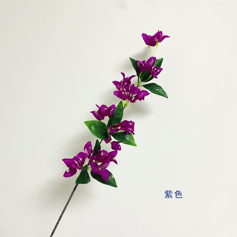 Single Artificial Bougainvillea with Leaves Vine for Home Wedding Wall Hanging Floral Decoration