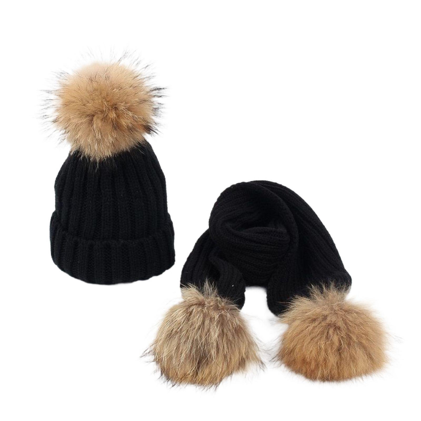 

Женский зимний модный комплект из трех предметов: шапка, шарф, перчатки, защищающий от холода One Size чёрный