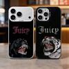 J-JUICY C-COUTURE Pouzdro na telefon Pro iPhone 17, 16,15,14,13,12,11 Plus,Pro Max, Barevné Stříbrné Kryt Funda
