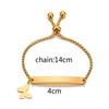 Custom Engraved Children's Titanium Steel Bracelet with Butterfly, Heart, and Star Designs
