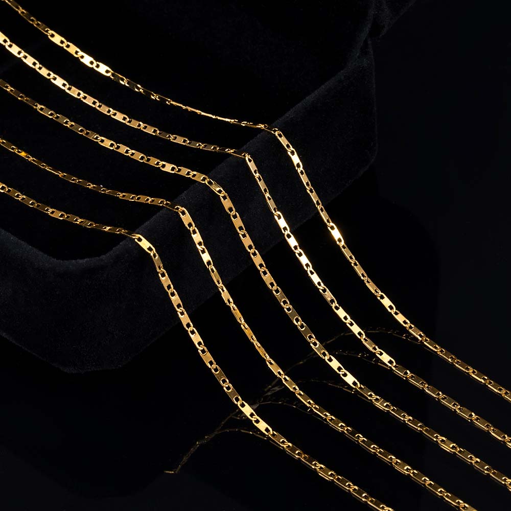 No Fade 1meter Stainless Steel Thin Flat Link Chain Gold&Silver Color Chain for DIY Necklaces Bracelet Jewelry Making Wholesale