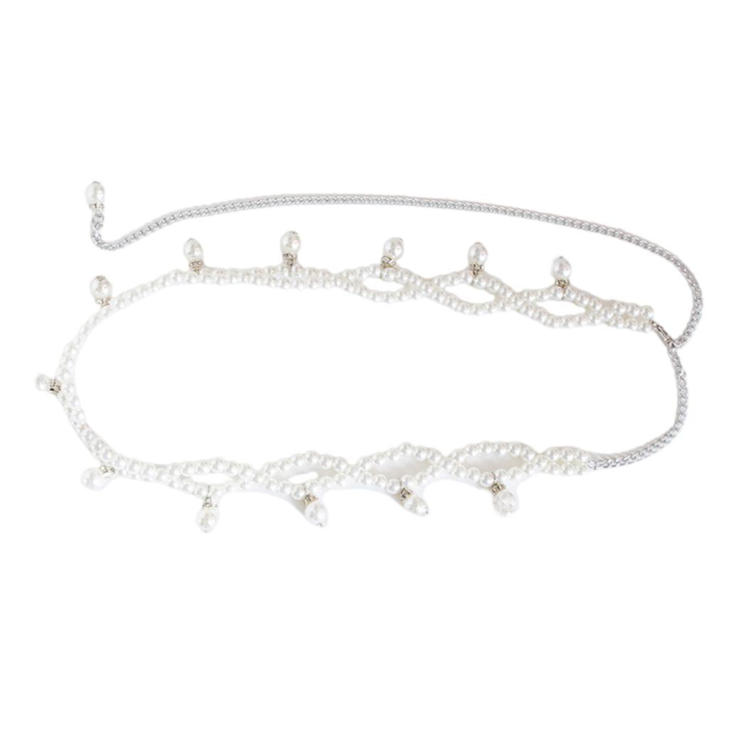 Shimmering Waist Chain for Female Fashion Pearl Wedding Chain Decorative Chain Belt Party Waistband Waist Accessories