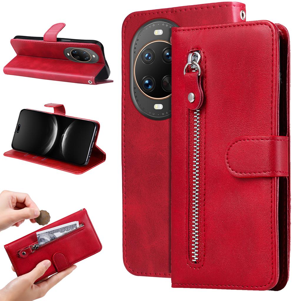 For Huawei nova 14 Ultra 5G PU Leather Cases with Zipper Pocket Wallet Phone Cover Stand