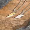 Vnox Stainless Steel Double Layer Lightning Necklaces with Box Chain,Hiphop Punk Two Tones Mens Pendant