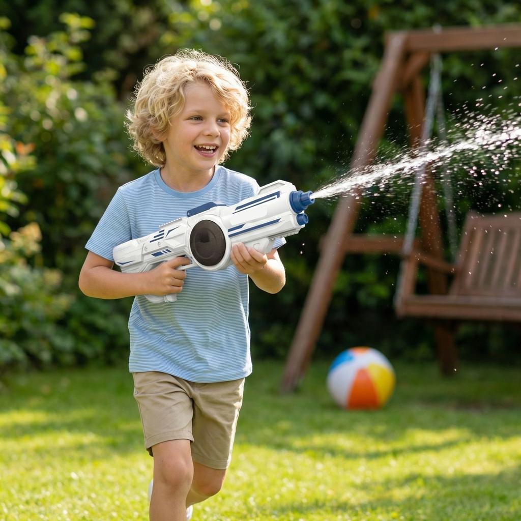 Electric Continuous Fire Water Toys, Automatic Water Suction, Powerful Water Spray, High Pressure Water Toy.