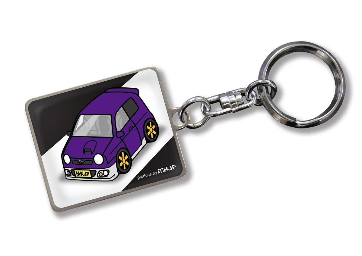 

Custom Keychain for Suzuki Alto Works Black Purple Car Color [MKJP] HA11S, Base,