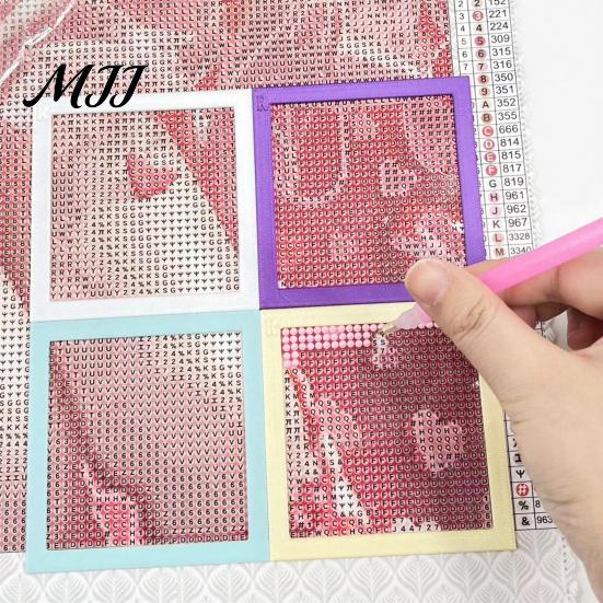 Rhinestone Painting Alignment Tool 2Pcs Art Positioning Frame, & Straight DIY Craft Supplies Edge Ruler, 3D Printed Auxiliary Frame for Crafts Ruler