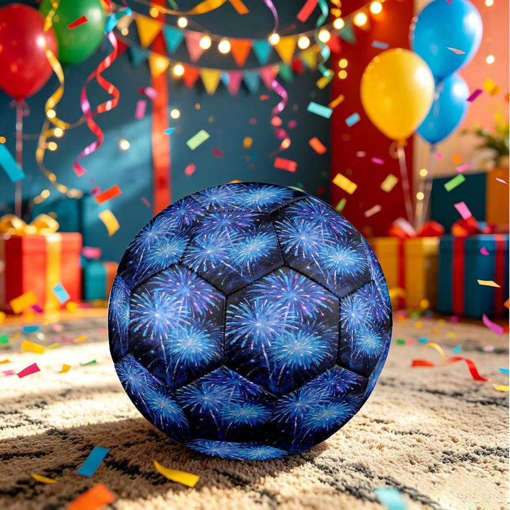 1pc Fireworks Display Size 5 Soccer Ball Professional Match Training Football Indoor &Outdoor Sports Ball Lightweight Durable c6517