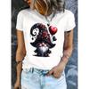 European Size Women Casual Short Sleeve Tee - Comfortable Crew Neck, Soft Adorable Tees Tops