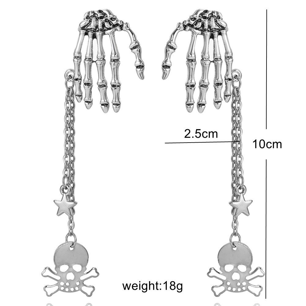 Punk Skull Gothic Ear Jewelry With Alloy Material For Wear Festival