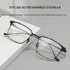 Semi-Titanium Glasses Frames Retro-Chic Browline Eyeglasses Comfortable Sophisticated Vintage-Inspired Stylish Men's Eyewear