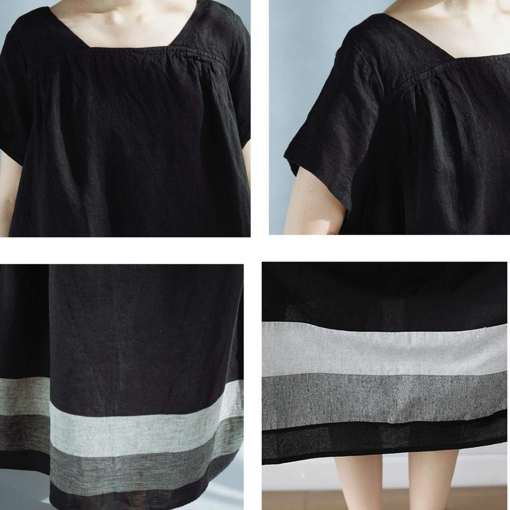 Hisitosa Summer Short Sleeve Maxi Solid Long Mori Girl Plus Sizes Women's Dress, Color, Autumn, Cotton, Length, Style, Figure-Flattering, Slimming,