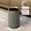Quality Double Layer Leather Trash Can Metal Beautiful Waste Paper PU Basket Storage Bin for Bathroom  Bed Room
