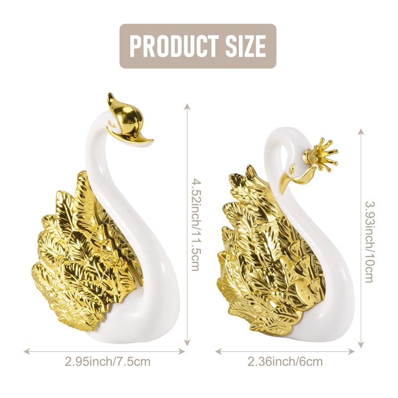 2025 Trend 2 Pieces Of Swan Ornaments Figurines,Swan Cake Decoration,Car Figurines Decoration,Home Wedding Christmas Decoration