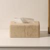 European Hole Stone Tissue Box High-end Living Room Office Tissue Box Multi-function Key Remote Control Storage Home Decoration