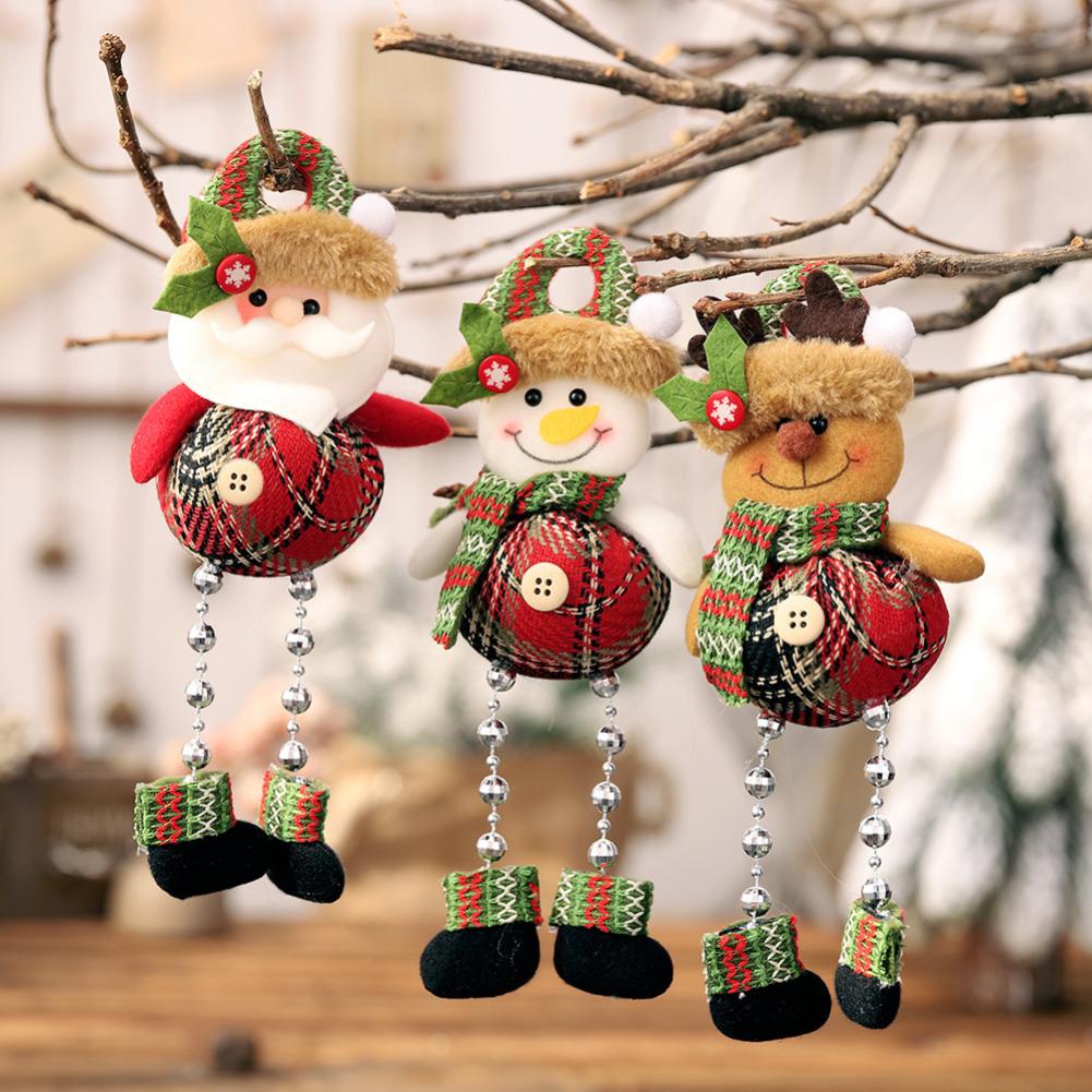Elk Santa Dolls Christmas Pendants Merry Christmas Pendants Hanging Ornaments 2022 Xmas Party New Year Decorations Navidad Noel