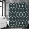 Black and White Geometric Pattern Shower Curtains Waterproof Fabric Bathroom Curtain with Hooks 180x180cm Toilet Bath Screen