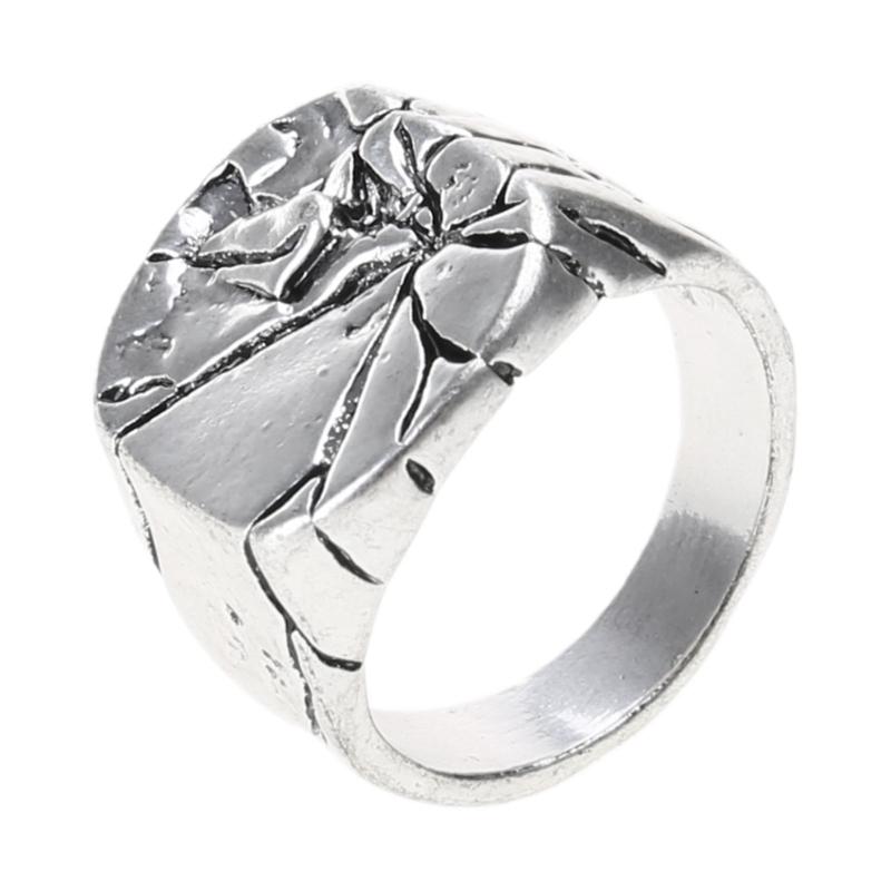 

Delicate Alloy Square Index Ring Novelty Broken Crack Signet Finger Ring Stackable Cool Jewelry for Valentine s Day 1