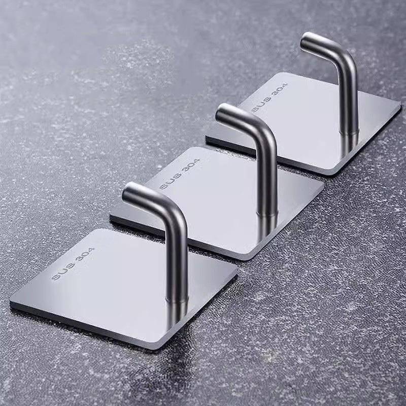 Stainless Steel Hook Strong Adhesive Hook Door Back Coat Hook Hardware Coat Hook Perforation-free Metal Coat Hook