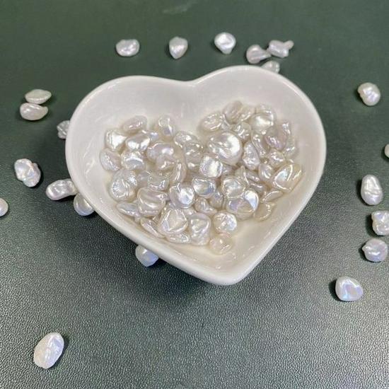 Irregular 7-8mm Bright Silver Freshwater Pearl Beads for DIY Jewelry