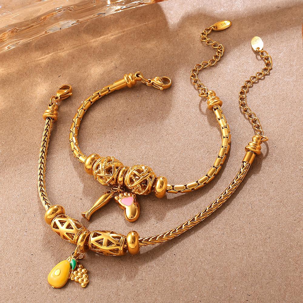 Fashion DIY Diverse Pendant Bracelet Non-fading Gold-plated Light Luxury Bracelet Jewelry