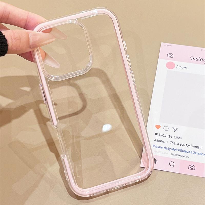 Luxury Transparent Candy Phone Case For iPhone 11 12 13 14 15 16 17 Pro Max Plus Air Clear Shockproof Bumper Back Cases Cover