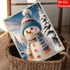 Pearl Painting DIY Kit Cute Snowman Frameless Handmade Bead Canvas Art Creative Leisure Craft for Bedroom Living Room Holiday Decor