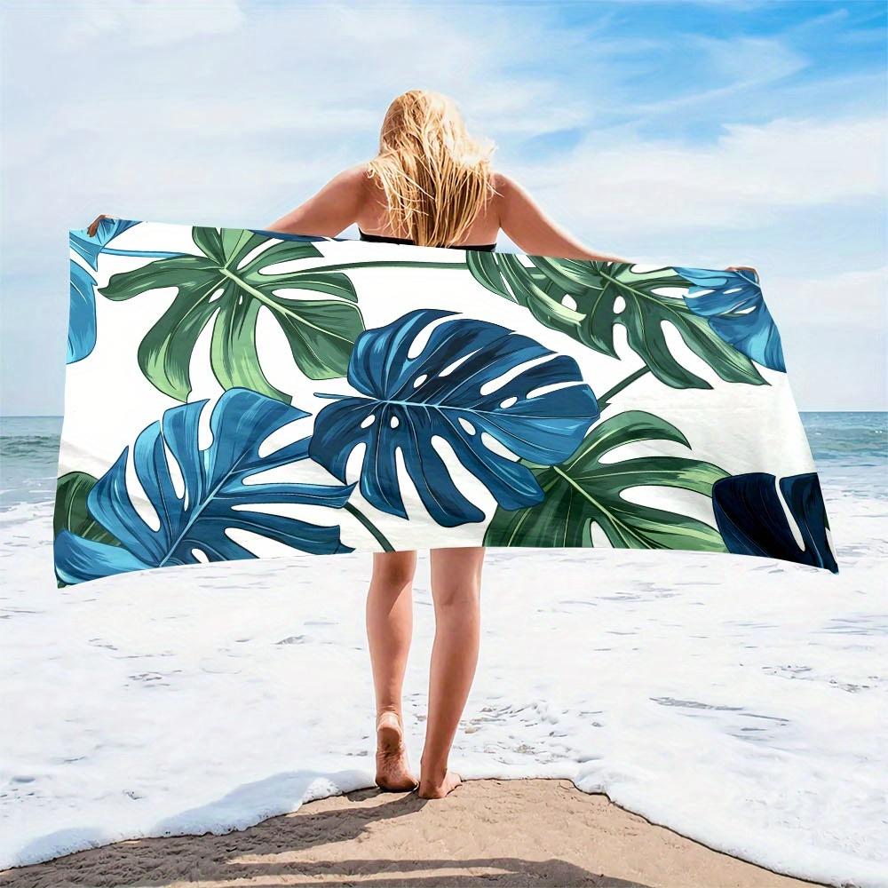 1pc Microfiber Large Microfiber Beach Towel Tropical Leaves Quick Dry Sand Free Lightweight Travel Pool Fitness Bath Swimming
