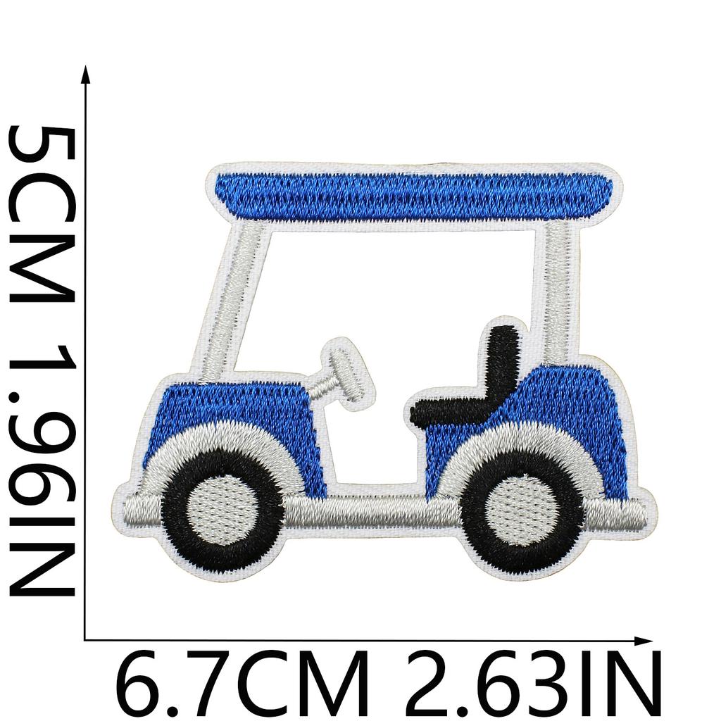 Golfbroderi Stoffklistremerke Golf Datamaskinbroderi Etikett Klær Veske Dekorasjon Flaggbroderi Klistremerke Varmepåføring