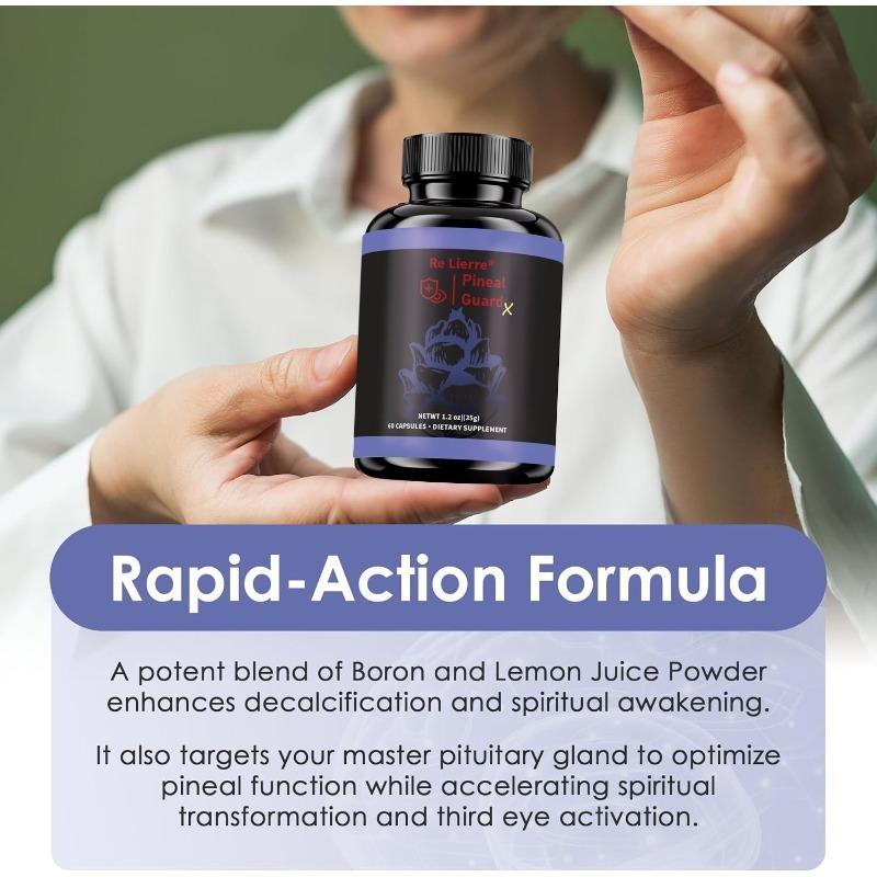 Suplement Pineal Guard - Wsparcie dla mózgu, Witaminy na koncentrację i pamięć dla mózgu, Dekalcynuj, Aktywuj i Chroń swoją szyszynkę