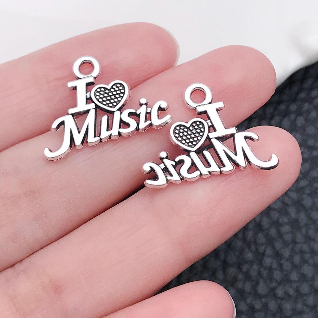 Mixed 30-Piece Musical Instrument Alloy Pendant Set with Guitar, Notes, and Mini Music Jewelry Accessories