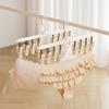 Multi-functional Sock Drying Rack Foldable Rotatable Clothes Hanger with Clips Windproof Space Saving Socks Hanger Clip