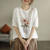 Bluzki damskie bawełniane letnie duże rozmiary T-shirt polo luźny nadruk swobodny sweter T-shirt Top