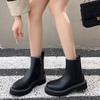 British Style Women's Boots for Autumn and Winter 2025, New Side Zipper Leather Short Boots, Black Versatile Thick Sole