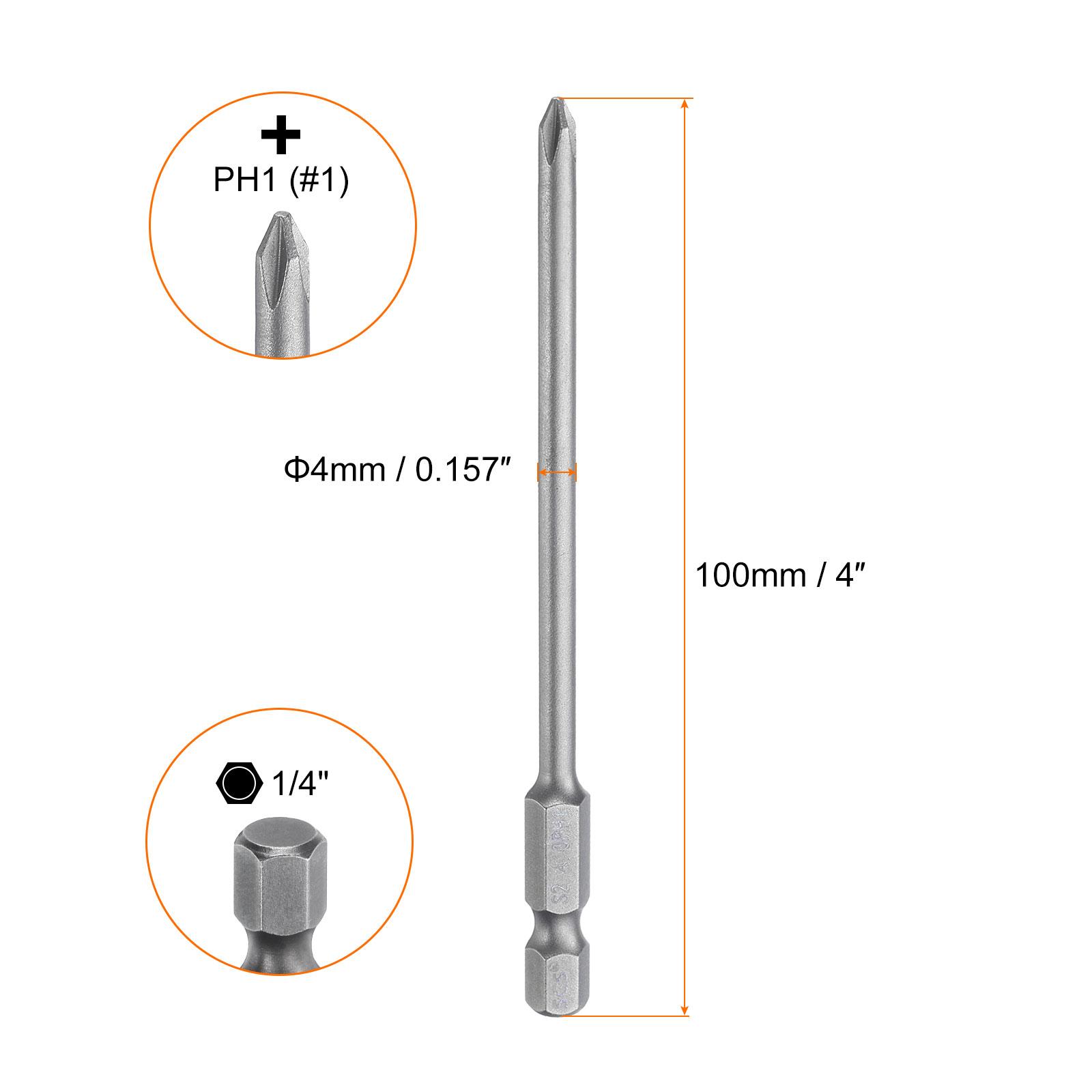 

1/5/10pcs 100mm Phillips Screwdriver Bit PH1 PH2 PH3 1/4 Hex Shank Magnetic S2 Steel Cross Head Electric Drill Bits 1Pc