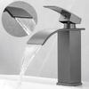 Stainless Steel Waterfall Faucet for Bathroom Vanity - Hot and Cold Basin Tap