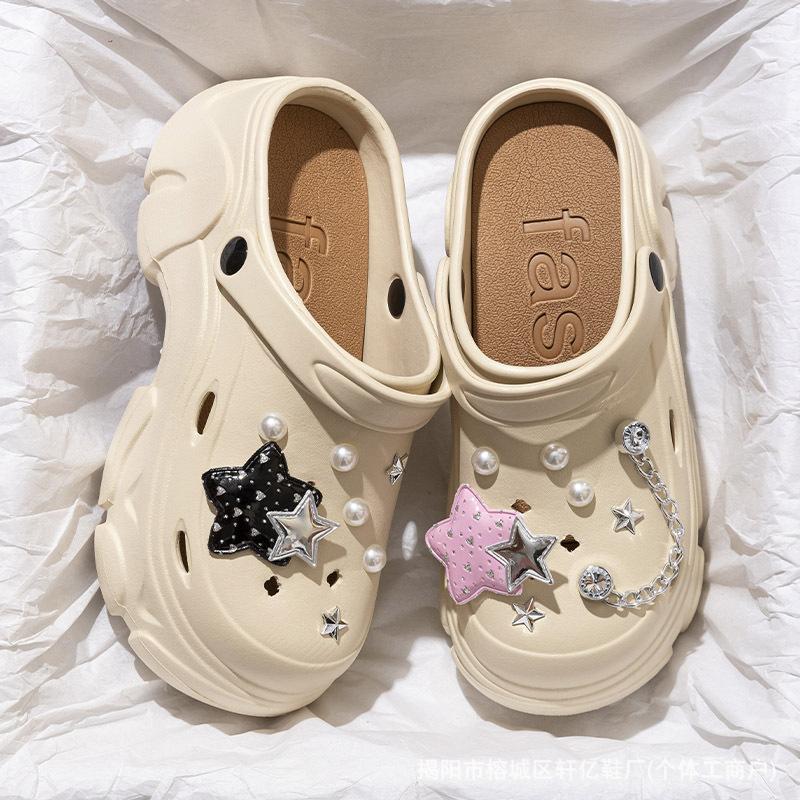 [] Cave shoes sandals women's summer wear heightened thick-soled non-slip beach baotou