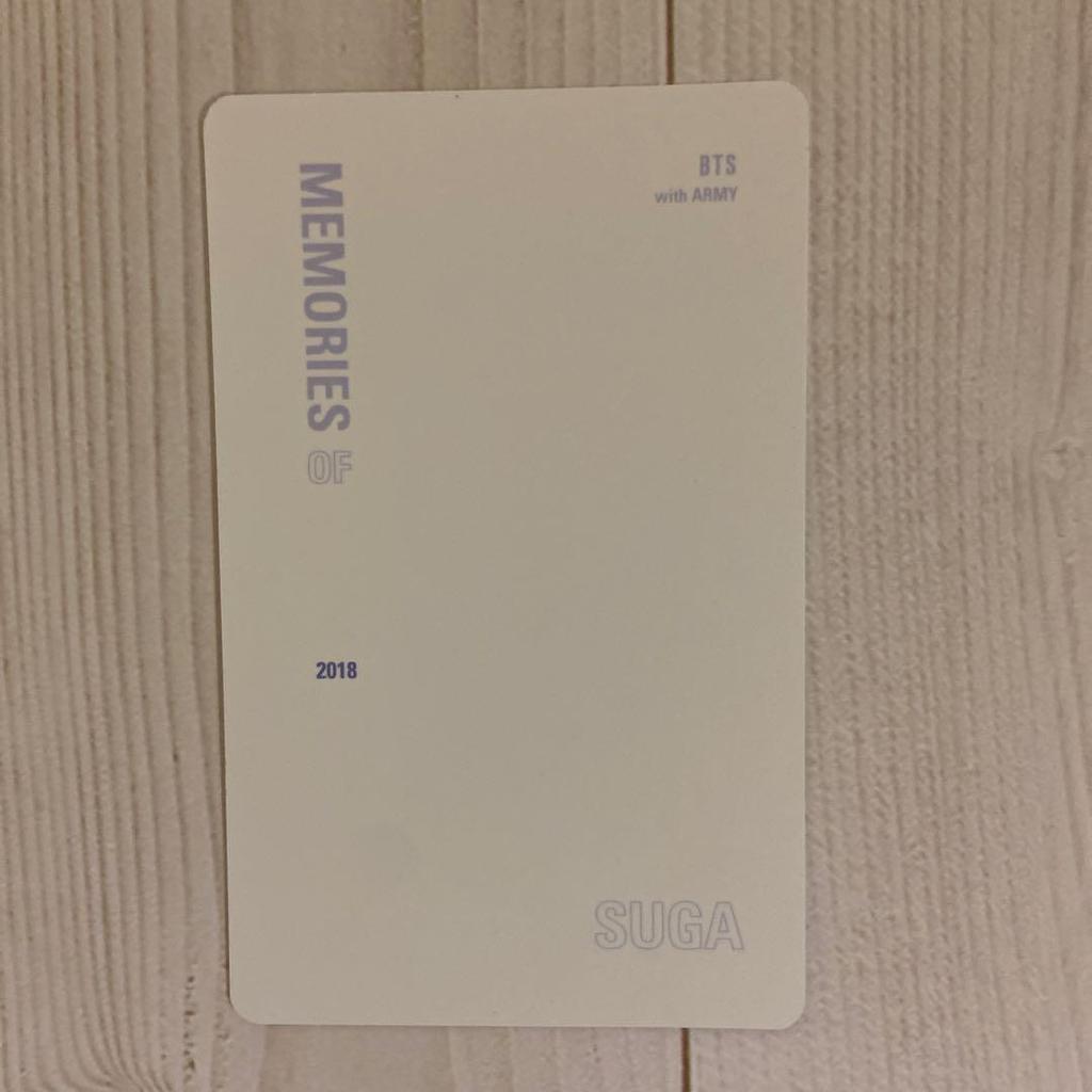 [USED] Official BTS Memories 2018 Yoongi Trading Card