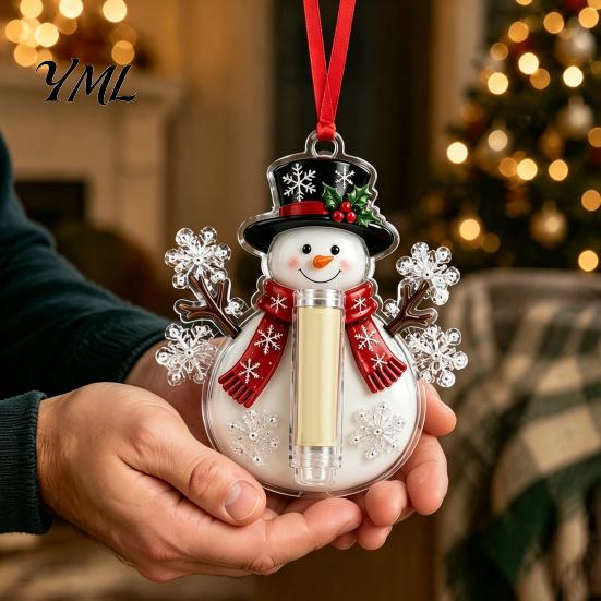 Transparent Cash Gift Ornament Christmas Ornament, Acrylic Money Holder, Funny Xmas Decorative Capsule Tree/Bow/Santa/Bell Shaped Hanging Decoration