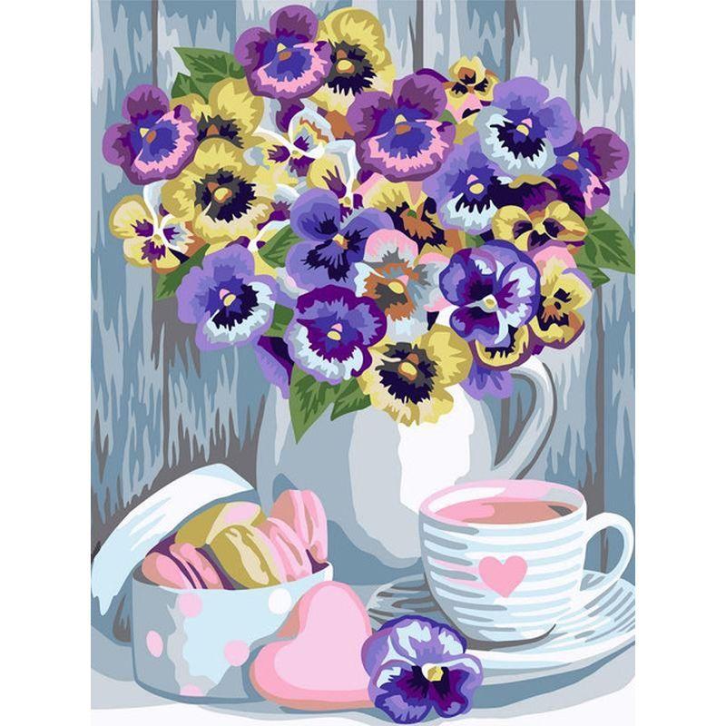 

5d Алмазная картина Цветы Полный круглый Алмазная вышивка Мозаика Ваза Diy Рукоделие Домашний декор Full Round 20x30CM