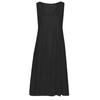 Plus Size Women Solid Color Sleeveless O Neck Stitching Pleated A-line Dress