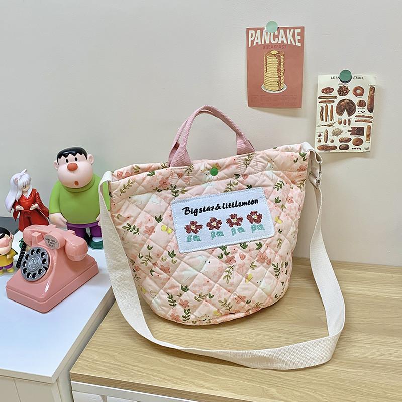 Adorable Gender Neutral Kids Floral Print Tote Bag In Breathable And Durable Cotton