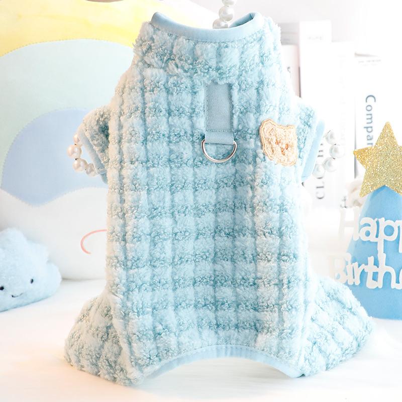 Fashion Plaid Puppy Cat Dog Jumpsuit Pajamas Winter Warm Pet Overalls for Small Dogs Pomeranian Chihuahua mascotas Clothes Pants