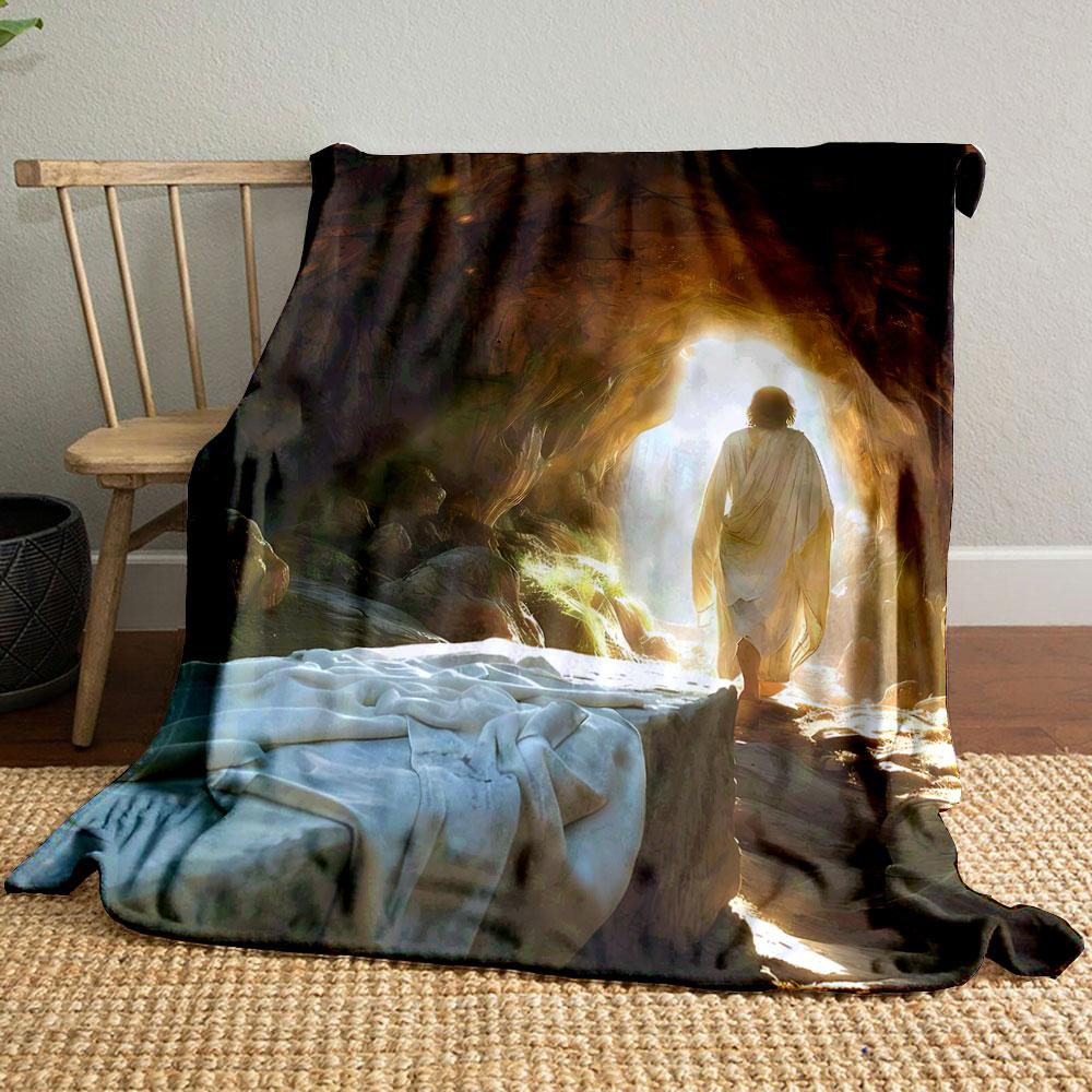 

Jesus Resurrection Empty Tomb Blanket Printed Blanket for Living Room Bed Couch lunch break Soft Cozy Blanket for Friend s festival Gift 80cm x 120cm