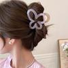 New Solid Color Butterfly Hair Claw For Women Girls Sweet Small Hollow Back Head Shark Clip Hair Grab Hair Accessories