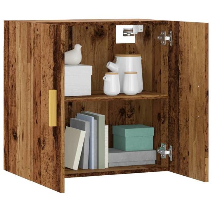 VidaXL Armoire murale vieux bois 60x31x60 cm bois d'ingénierie, armoire flottante, vitrine, rangement mural, armoire de 857069