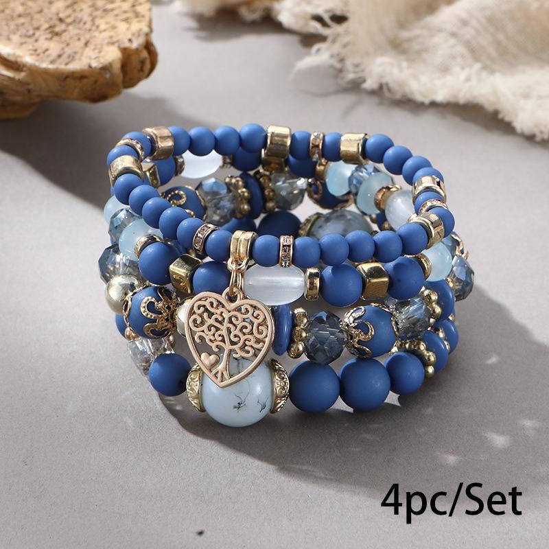 Bohemian bracelet creative tassel multi-layer beaded bracelet